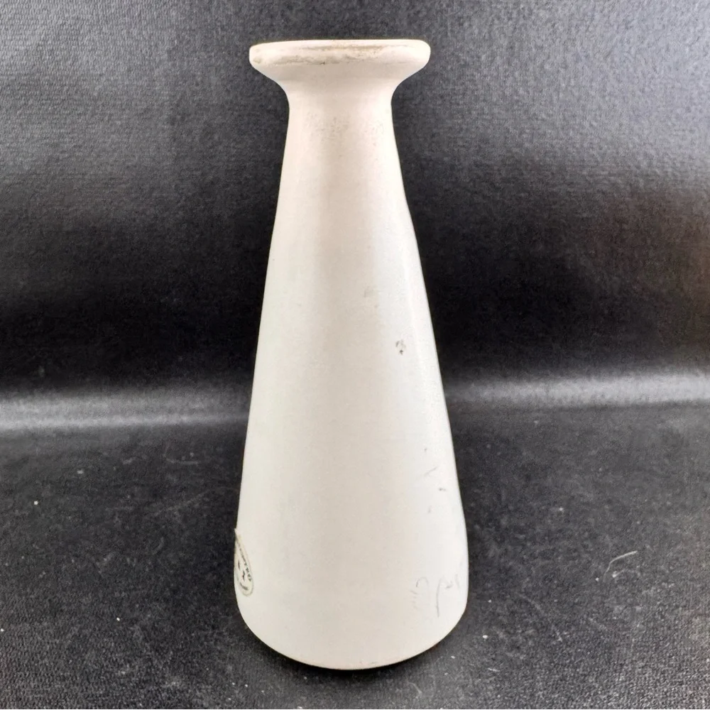 Ceramic White Vase Hand Painted In Greece Seaside Village